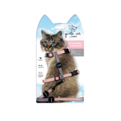 M-Pets - Ensemble harnais et laisse Gentle Cat rose poudré