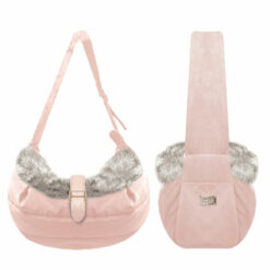 Milk and Pepper - Sac bandoulière Antoinette Rose / fourrure (déperlant)