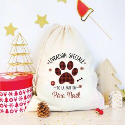 Noël - Sac cadeau de Noël en coton "Livraison spéciale"