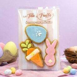 En tête à truffe - Sachet de biscuits de Pâques pour chien Trio glacé