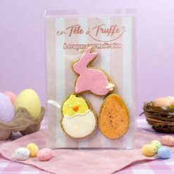 En tête à truffe - Sachet de biscuits de Pâques pour chien Trio glacé