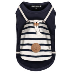 Milk&Pepper - T-shirt Yoan marin avec baluchon rayé (+ tailles Teckel et Bouledogue)