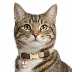 Milk&Pepper - Collier réglable Madura pour chat Lin et chocolat