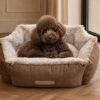 Milk and Pepper - Sofa Coquille déhoussable Cortina Marron / fourrure taupe (55cm)
