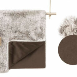 Milk and Pepper - Plaid Cortina Marron / fourrure taupe 80x60cm