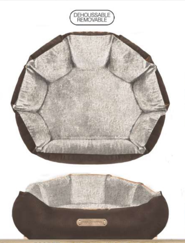 Milk and Pepper - Sofa Coquille déhoussable Cortina Marron / fourrure taupe (55cm) - Image 2