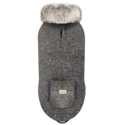 Milk&Pepper - Pull Yelena Gris chiné / col fourrure (tailles Teckel)