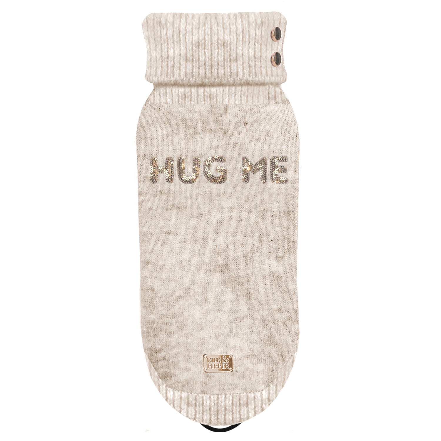 Milk&Pepper - Pull Carlotta taupe chiné / sequins dorés Hug Me
