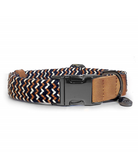Milk&Pepper - Collier réglable Trimaran Camel/Marine/Ecru