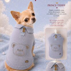 Mon Bonbon - Pull Prince Teddy bleu ciel